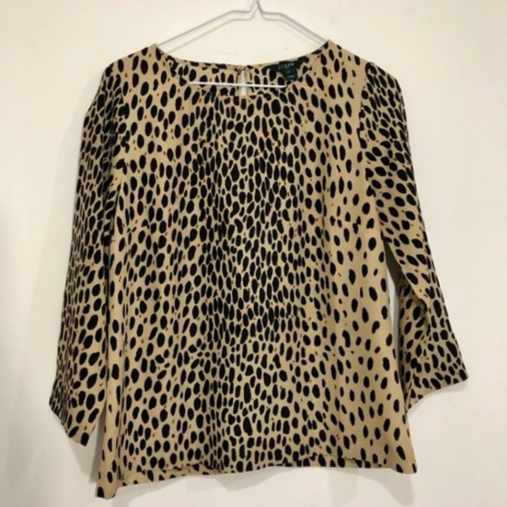 J.Crew Animal Print Blouse - Picture 1 of 4